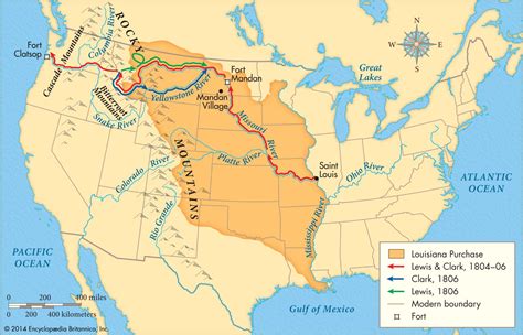 Map of Lewis and Clark Expedition